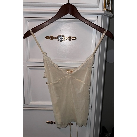 RARE Y2K True Vintage, Abercrombie & Fitch cream, sheer, lace camisole, Sz M - Picture 16 of 16